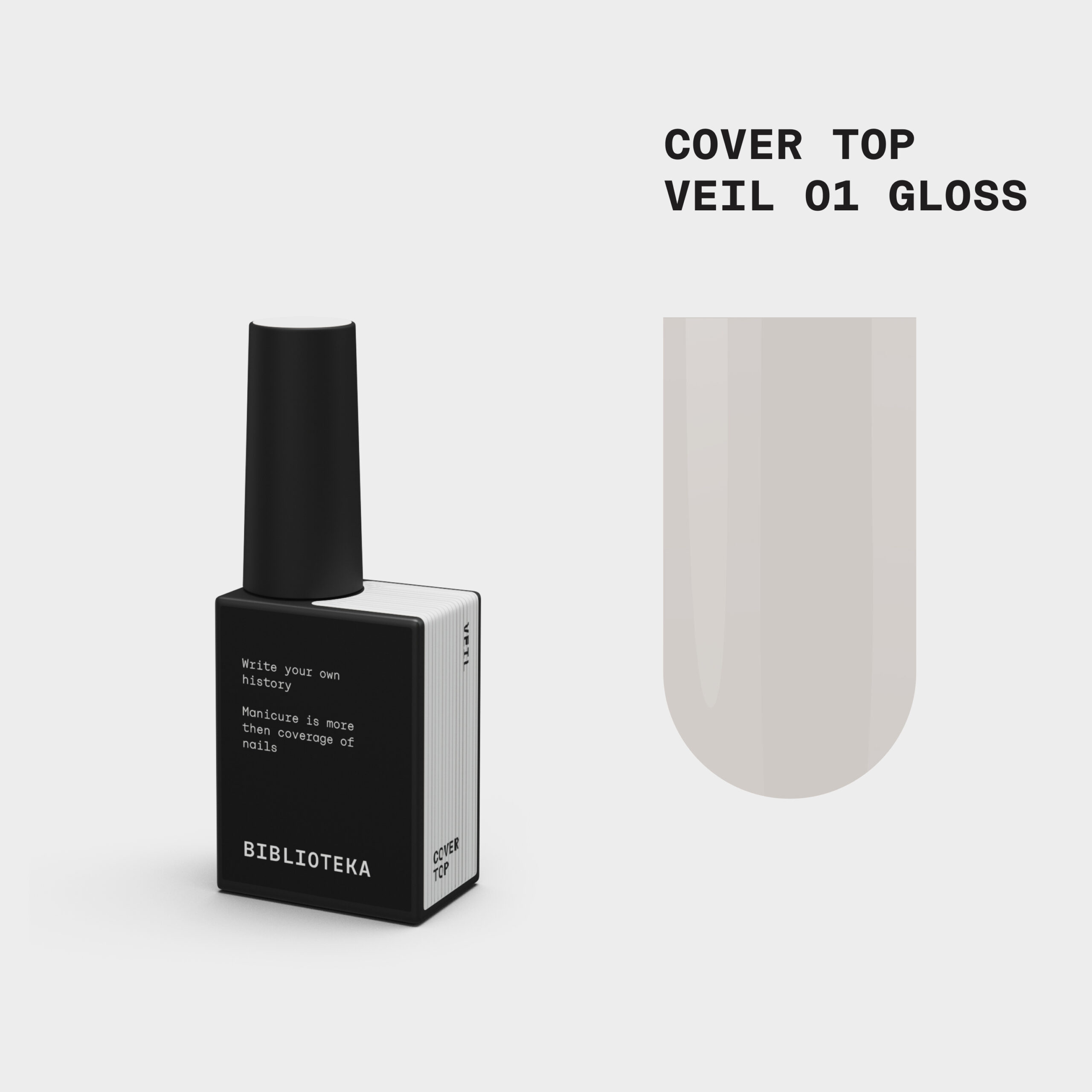BIBLIOTEKA Gloss Cover TOP Nr.01 Veil - skaidrus baltas
