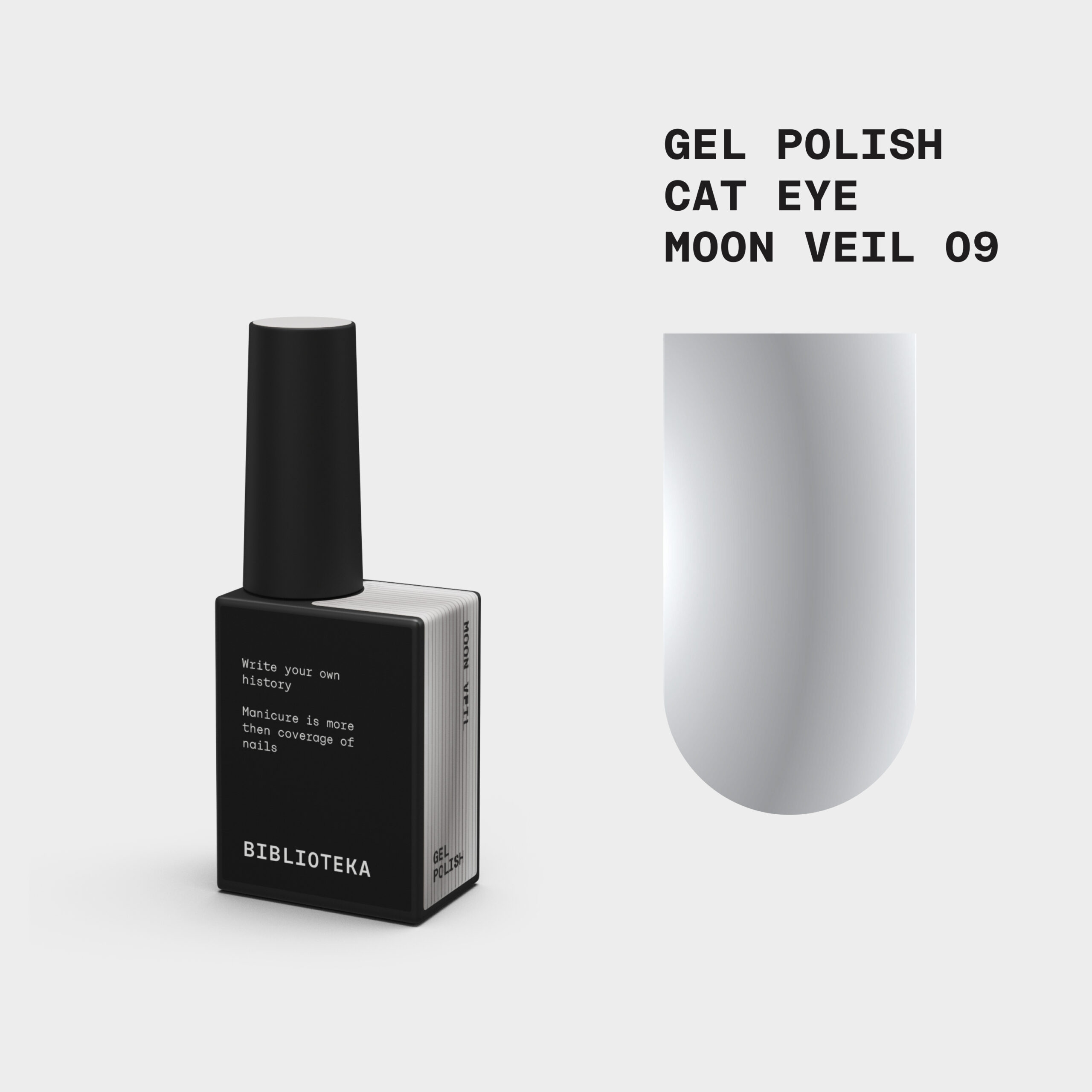 BIBLIOTEKA Gelinis lakas Cat Eye Nr. 09 Moon Veil - sidabrinis 10ml