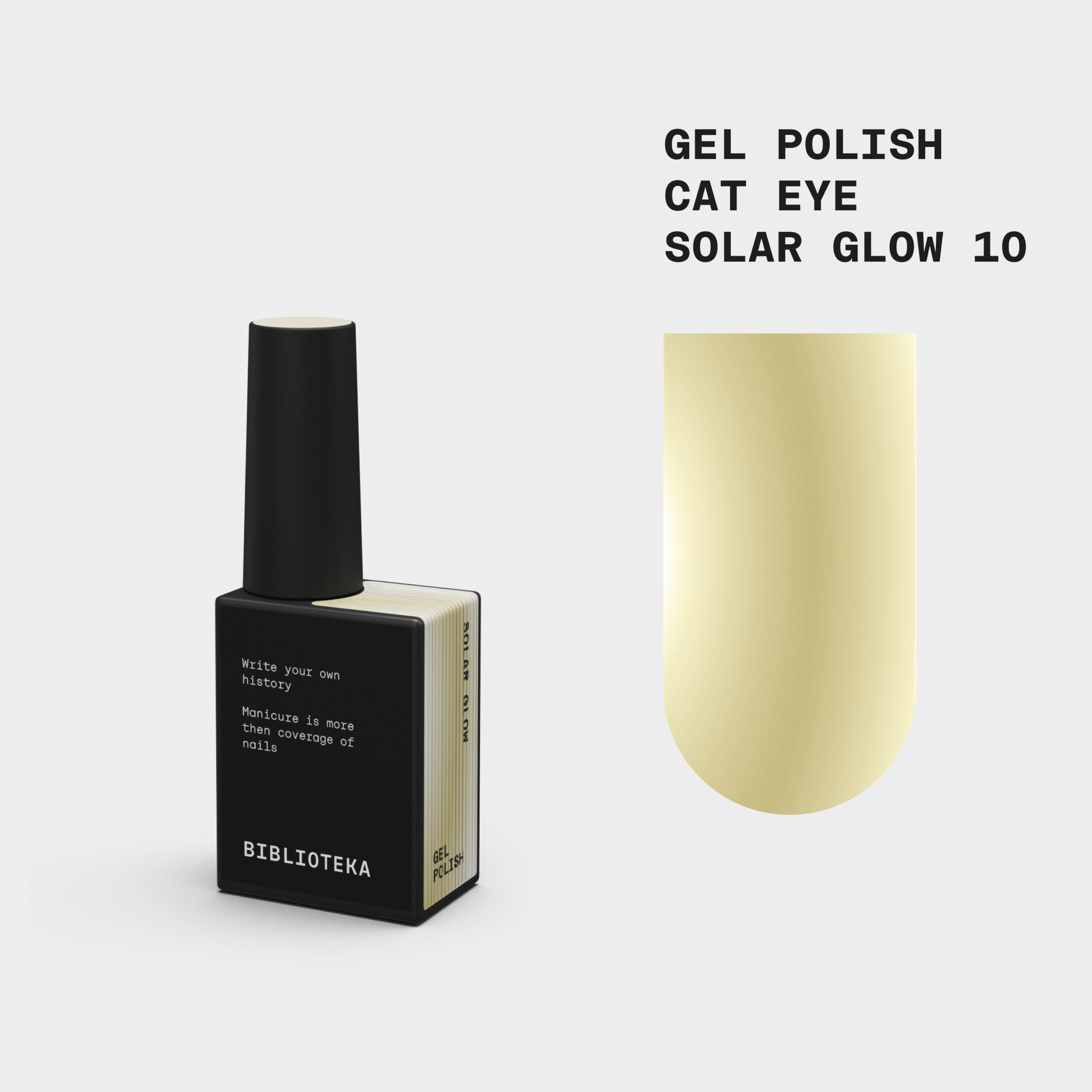 BIBLIOTEKA Gelinis lakas Cat Eye Nr. 10 Solar Glow - šiltas auksinis 10ml