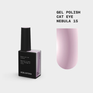BIBLIOTEKA Gelinis lakas Cat Eye Nr. 15 Nebula - rožinis 10ml