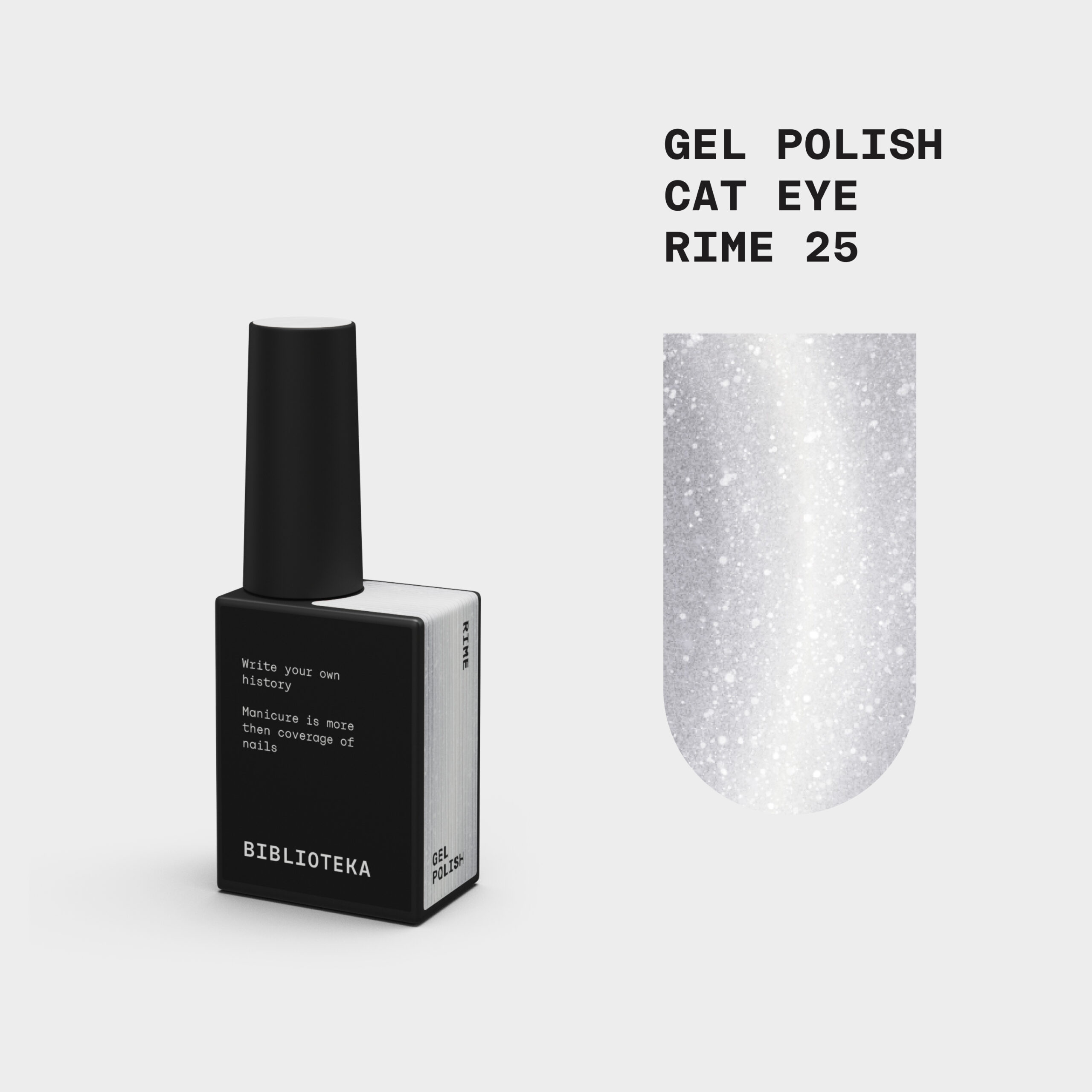 BIBLIOTEKA Gelinis lakas Cat Eye Nr. 25 Rime - sidabrinis 10ml