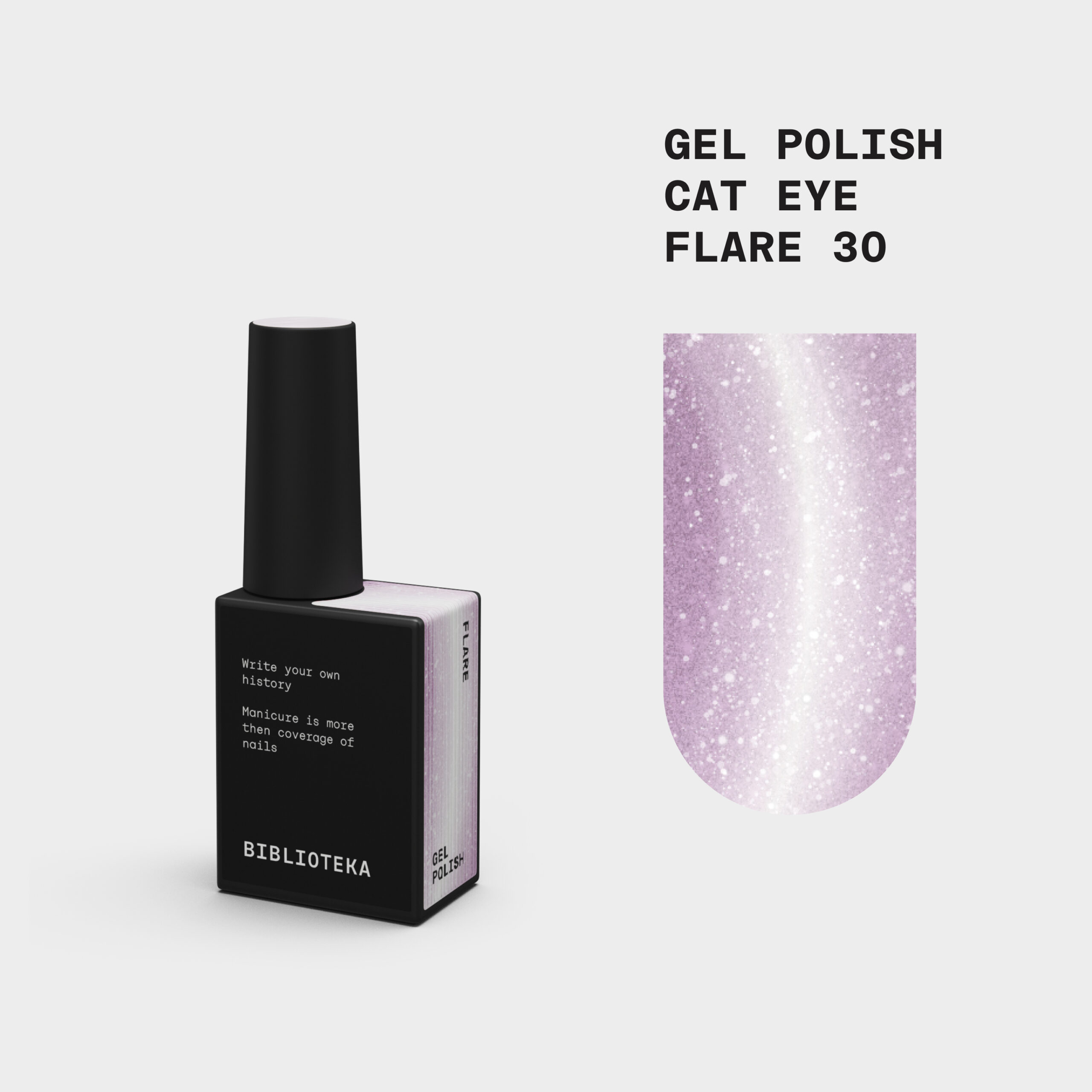 BIBLIOTEKA Gelinis lakas Cat Eye Nr. 30 Flare - šaltas rožinis 10ml