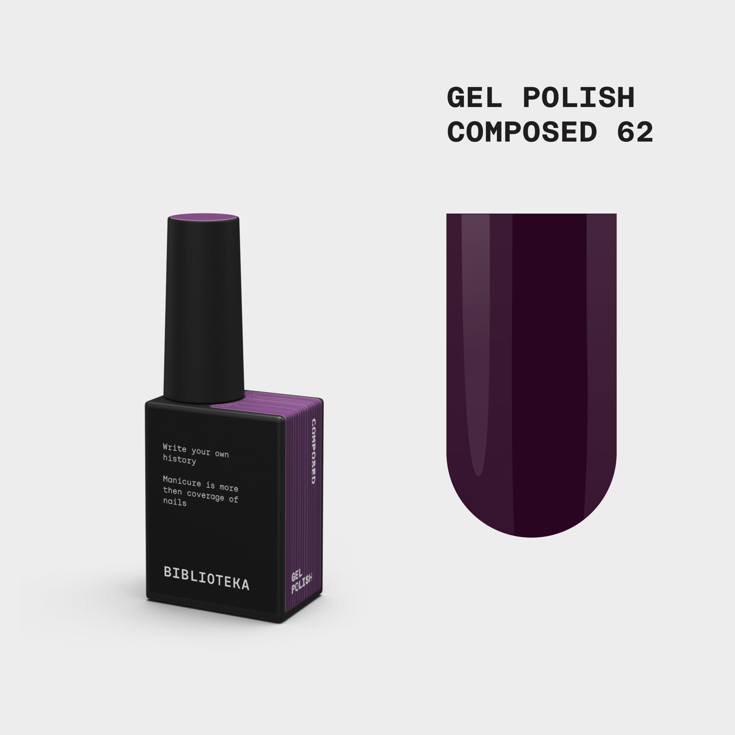 BIBLIOTEKA Gelinis lakas Nr. 62 Composed - tamsiai violetinis 10ml