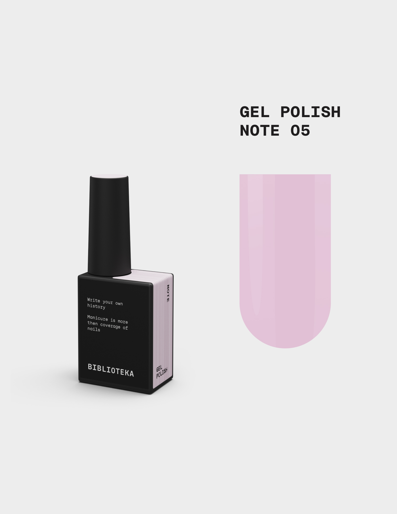 BIBLIOTEKA Gelinis lakas Nr. 05 Note - švelniai rožinis 10ml