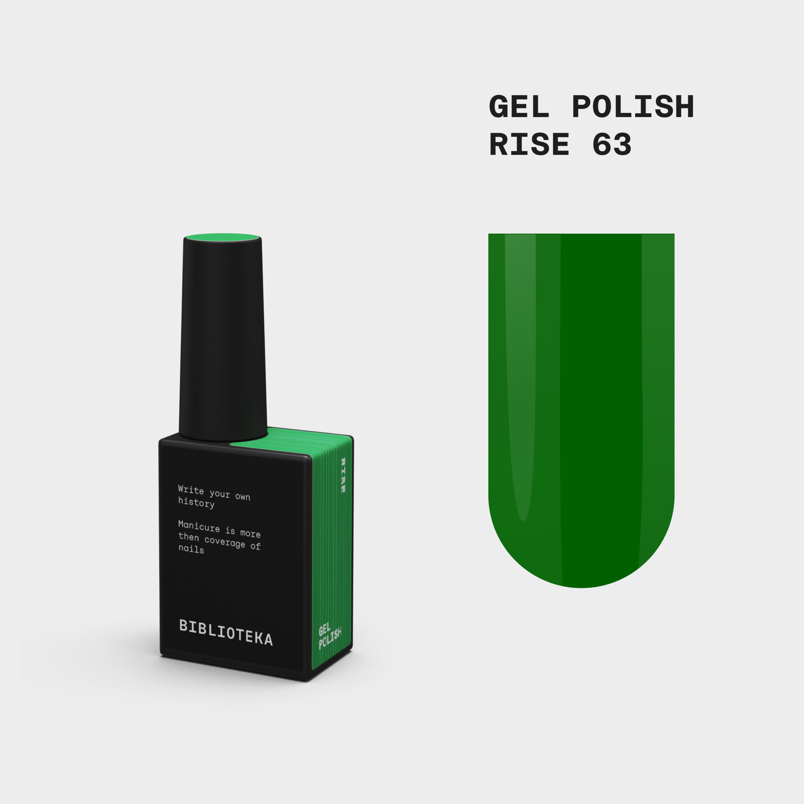 BIBLIOTEKA Gelinis lakas Nr. 63 Rise - žalias 10ml